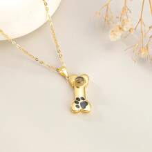 Cute Dog Bone Personalized Picture Projection Necklace, Custom Photo Dog Paw Jewelry For Pet Lover, Mother's Day Teacher Gift - Multicolor - View 4