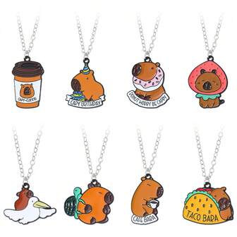 1 件可爱水豚吊坠项链