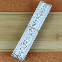 7 Yards 2.5cm Jacquard Ribbon With Golden Floral Leaves Pattern Woven Lace Trim Tape For DIY Sewing And Fabric Projects
