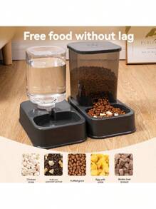 PETSIN Pet Feeder And Waterer Set, 1200ml Automatic Water Dispenser And 0.75kg Feeder, Can Be Used Separately, Self-Refilling, Easy To Clean, Suitable For Cats, Dogs, Rabbits, Squirrels And Other Medium-Small Pets