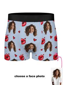 Customize A Pair Of Light Pink IP Men's Underwear. Upload IP Images, Cartoons, Characters, Gift.