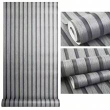 One Roll 45cm/17.72in*300cm, 500cm/118.11, 196.85in Pvc Self-Adhesive Wallpaper Modern Minimalist Style Striped Line Sense Room Decoration Wall Decoration Instant Stickers Suitable For Living Room Tv Background Wall Bedroom Study Wallpaper