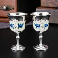 1pc Rose Floral Stem Glass, Suitable For Wine, Juice, Beverage, Water, Champagne At High-End Restaurants, Bars And Home, Multi-Color Options, Decorative Tabletop Glassware