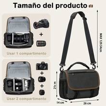 Lubardy Bolsa para Cámara DSLR/SLR/Mirrorless Mochila para Cámara Fotografica Estuche Cámara con Soporte para Trípode Impermeable Protección Integral Canon Nikon Pentax SLR - Negro - Ver 3