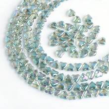 50pcs 8mm Side Drilled Glass Heart/Butterfly Beads For DIY Jewelry Making, Can Be Used For Necklaces, Bracelets, Earrings, Belts, Headpieces, Shoes, Phone And Key Chains, Etc.