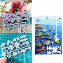 Ocean Fish Shell Die Cuts For Card Making, Fish Metal Cutting Dies, Shell Metal Die Cutting Mold, Scrapbooking Dies, DIY Etched Embossing Stencil For Crafts