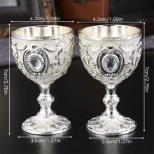 1pc European Vintage Faux Gemstone Metal Goblet, Suitable For Wedding Anniversary, Drinking Red Wine, White Wine, Champagne, Wine, Spirits