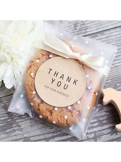 100 Stück selbstklebende transparente OPP-Beutel mit weißem Punktmuster, geeignet für verschiedene Lebensmittelverpackungen wie Kekse, Brot, Süßigkeiten, Mondkuchen usw., verschiedene Größen erhältlich, ideal für Familienfeiern, Camping und mehr (ohne Etiketten)