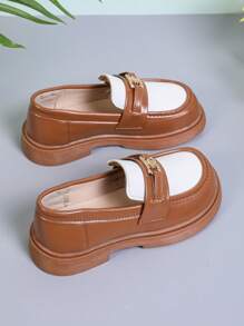 Kinderschuhe aus Leder, neue Mädchen Soft-Sole Patchwork Englischer Stil Prinzessinnenschuhe für Frühling/Herbst, weiche Sohle rutschfeste Slip-On Ballerinas