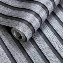 1 Roll New 3D Dark Gray Faux Lattice Stripe PVC Self-Adhesive Wallpaper, Suitable For Living Room, Dining Room, Bedroom, Study, Bathroom, Commercial And Residential Use, Removable, Waterproof, Soundproof, Furniture Renewal Wall Paper Wall Stickers Room Decor Wall Decor Kitchen Living Room Decor