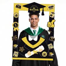 Graduation Ceremony Party Decorations Prop Graduation Cap Gown Photo Frame Graduation Decor Photo Props DIY Set Includes Tassels And Adhesive