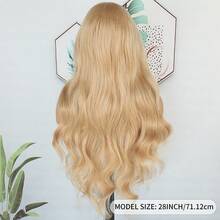 Blonde Body Wave Synthetic Lace Front Wigs 13x4 HD Lace Front Wig 26 Inch Soft Long Wavy Fiber Hair 180% Density Pre-Plucked Hairline Glueless Free Part Soft Natural Look For Women Versatile Styling Options - 金色 - 查看 6