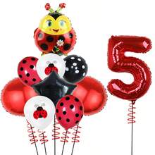 10pcs Ladybug Theme Party Balloons, Black & Red Dotted Ladybug Decoration Balloons, Perfect For Holiday Celebrations, Ladybug Parties, Decorations For 0-9 Years Old, Best Gift To Bring Joyous Atmosphere - Khaki - View 8