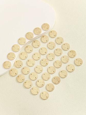 41 件双孔凹槽圆形铜材质配件，适用于 DIY 耳环组装