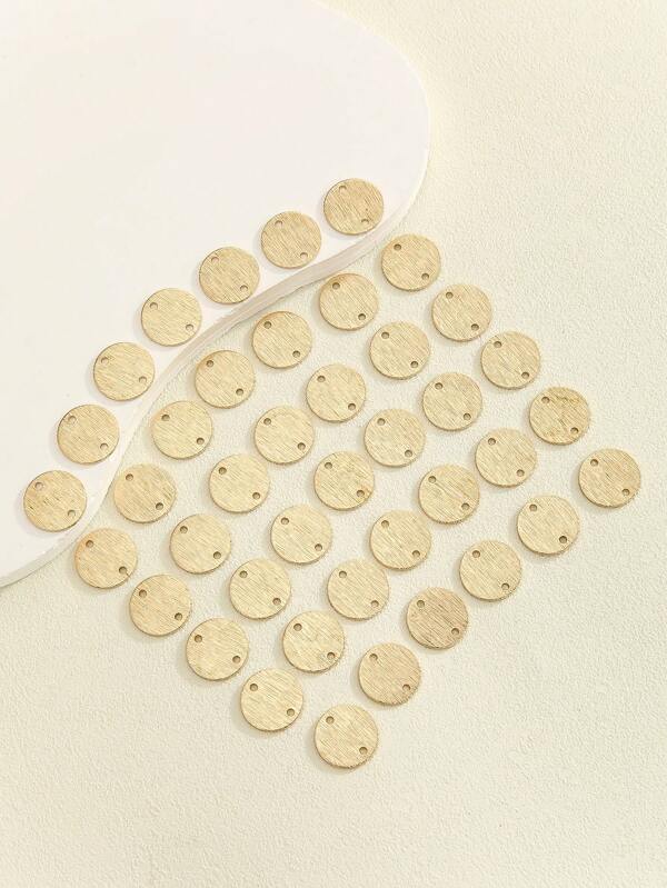 41 piezas de accesorios de cobre con doble orificio y ranura redonda para ensamblaje de pendientes DIY