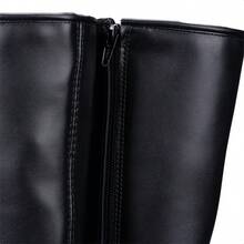 Domidona Women's Biker Boots High Shaft Tractor Heel With Elegant Details - 黑色 - 查看 8