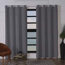 Cortina Decorativa 4,00 x 2,20 Tecido Microfibra Sala e Quarto - Cinza - Visão 1