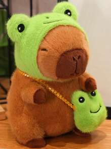 1 szt. pluszowa lalka z popcornem, frytkami i kapibarą, prezent świąteczny dla przyjaciół, prezent z kapibarą na zakończenie studiów doktoranckich, lalka z kapibarą w formie ciasta i deseru, dekoracja z dyni i nietoperza na Halloween