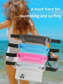 1pc/2pcs Waterproof Beach & Underwater Phone Bag, Waterproof Waist Pouch For Outdoor Travel, Waterproof Earphones Bag, PVC Material, Hook & Loop Closure, Triple Waterproof, Travel Storage Bag, Summer Waterproof Phone Pouch, Suitable For Diving, Swimming, Surfing