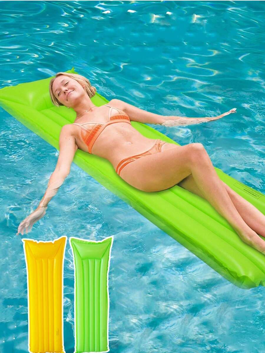1pc Outdoor Swimming & Leisure Inflatable Raft, PVC Adult Inflatable Mattress - Multicolor - View 1