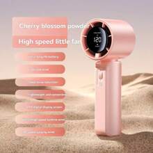 High Speed Turbine Handheld Fan With Digital Display, High Wind Speed Of 120 Gears, Stepless Speed Regulation, With LED
