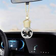 1pc Aromatherapy Diffuser With Car Butterfly Design, Empty Glass Bottle, Car Rear View Mirror Pendant Without Fragrance, Interior Accessories For Mother's Day - one-size - View 2