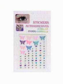 73pcs Face Gems, Butterfly Face Eye Stickers, Body Sticker, Halloween Moon Pearls Face Makeup Stickers, Rhinestone Tattoos For Women, Girls