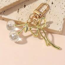 1pc Women's New Cherry Bow Metal Keychain Fashionable Bow Decor Simple Ins Chic Bag Pendant Summer Bows Bridesmaid Gifts - Multicolor - View 12