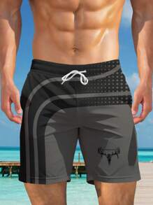 Plus Size Men's Hawaiian 3D Print Casual Beach Shorts - Quick Dry, Drawstring Waist, Perfect For Summer Outdoor Activities