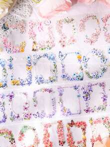 4pcs Flower Butterfly Series And Paper Tape Set, Photo Frame Paper Cutting Stickers, PET Waterproof Decorative Tape With Flowers, Butterflies, Used For Scrapbook Decorative Stickers Hand-Door Tape Border Landscaping Stickers - Multicolor - View 11