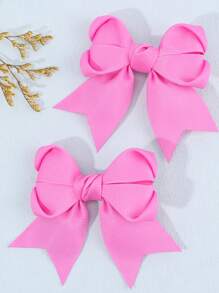 2 peças Laços de Cabelo para Meninas, Clipes de Laço de Cabelo com Desenho de Coração, Fita de Cetim Lisa Clipes de Jacaré, Acessórios de Cabelo Elegantes Anti-Deslizantes para Uso Diário, Festas, Aniversário (Rosa/Amarelo/Azul/Vermelho-Rosa)
