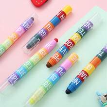 1/2pcs Splicing Solid Highlighter Retro Color Fluorescent Colored Highlighter Pens Student 12 Color Set Candy Color Scrapbook Writing Card Books - Multicolor - View 6