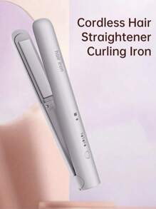 Cordless Mini Straightener And Curler, Suitable For People With Bangs And Soft Hair, USB Rechargeable Hair Tools, Can Used Continuously About 30 Minutes, Fast Heating, 3 Temperature Settings, Suitable For Home, Travel, Salon Use, Great Gift