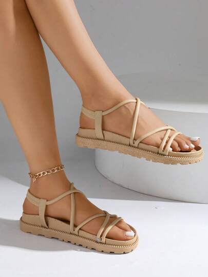 2 pares de sandalias de mujer, tipo mule con tira de tobillo de aspecto, sandalias slip-on elegantes y casuales, con decoración de hebilla, antideslizantes, nuevo estilo para primavera/verano