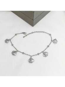 1pc New Dolphin, Starfish, Shell Pendant Ocean Series Anklet, Casual Summer Beach Ankle Chain