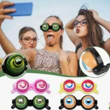 Óculos engraçados e inusitados com mecanismo de piscar, estilo casual, armação e lentes de plástico, detalhes em forma de coração, adequado para homens e mulheres, ideal para carnavais e festivais, óculos decorativos, ótimo para selfies e presentes de brincadeira