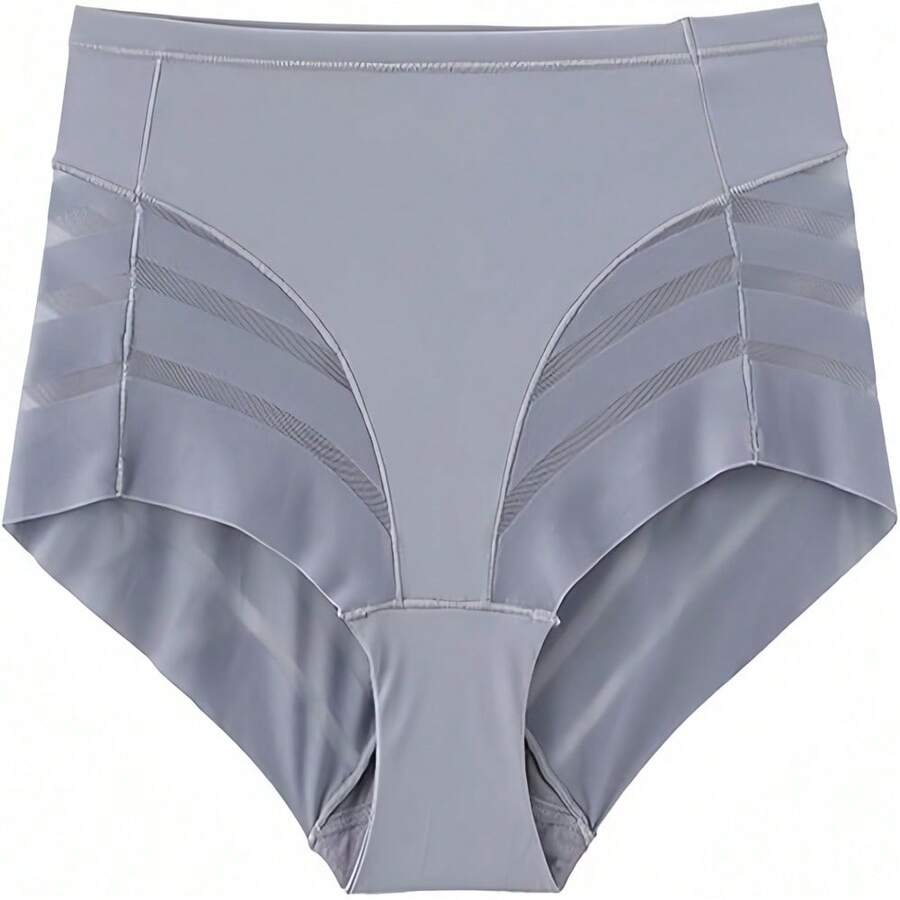 قطعة واحدة من السراويل القصيرة النسائية ذات التصميم المخطط والشبكي، خفيفة الوزن وناعمة الملمس، ذات قصر عالي الخصر، قماش حريري ناعم وصحي للبشرة ، بدون غرز ، إكسسوارات ملابس رياضية لأجهزة تنحيف البطن والخصر، دعامات البطن والخصر لتنحيف الخصر - أزرق فاتح اللون - مشاهدة 1