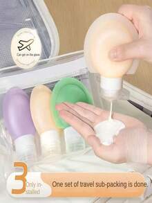 1/2/3 Pieces Silicone Travel Dispenser Bottles For Portable Travel Magic Shampoo And Body Wash Small Bottles With Sealed And Leak-Proof Design, Reusable For Skincare And Makeup Removal Samples. Leak-Proof Dispenser Is Suitable For Travel Carrying And Home Use For Toiletries And Body Wash. - Multicolor - View 1