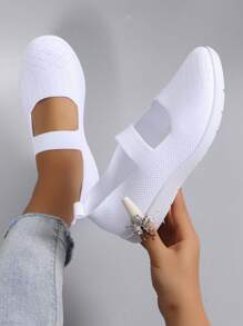 STEPREACH Neue Frühlingssportschuhe für Damen, flache Mesh-Schuhe, leicht, rutschfest, atmungsaktiv, bequeme Loafers