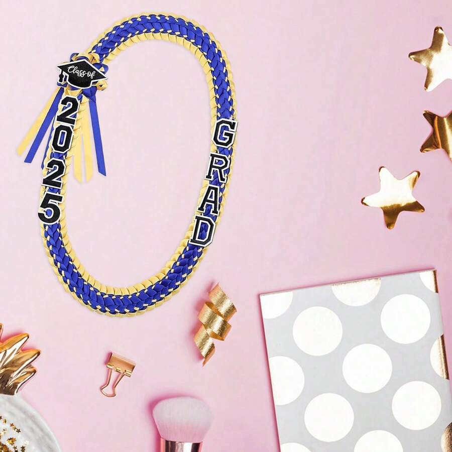 Graduation Necklace Class Of 2025 Grad Ribbon Double Braided Necklace ...