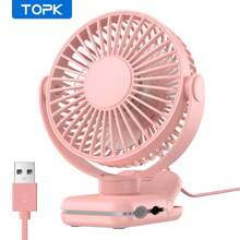 TOPK TOPK USB Clip Desk Fan, Brushless Motor Whisper-Quiet Powerful Airflow Strong Clamp For Secure Attachment, Stylish Design Portable Cooling High-Quality Construction Portable Mini Personal Fan For Bedroom And Office