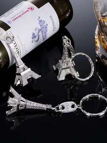 20pcs Vintage Eiffel Tower Keychain, French Souvenir Keyring Car Accessories Bag Charm School Cute Goth Y2k Halloween Accessories Teachers Day Christmas Gift Ideas Bag Lanyards With Id Holder Car Accessories Bag Charms Car Accessories Friend Sister - Silver-20PCS - View 6