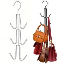1pc 360 Degree Rotatable Metal Purse Hanger Organizer For Closet - Keep Purses Visible And In Good Condition