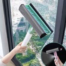 Professional 4-In-1 Multi-Surface Cleaning System With Detachable Sprayer & Microfiber Pads - Heavy-Duty Window Squeegee For Car/Bathroom/Kitchen Glass, Compact Design With Hanging Hook