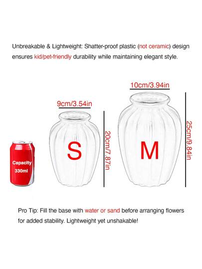 1PC Shatterproof Faux Ceramic Plastic Vase, Moderne Minimalist Home Wit Gestreepte Textured Cylindrical Elegante Multi Functional ative Flower Vase Wedding, Office, Seasonal Displays, Year Round Indoor/Outdoor Room Glass view 3