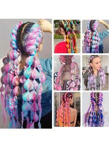 手工制作的混色泡泡扭辫 - 度假风格女士接发，适合所有发质，24 英寸 - 拼色 - 查看 6