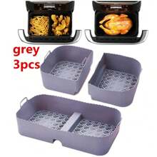 3 pièces/set Plateau de cuisson en silicone pour friteuse à air AF500, réutilisable, convient à 1x10,4L et 2x5,2L, matériau alimentaire, accessoire de friteuse à air pour la cuisine et la salle à manger