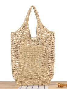 1pc Personalized Initial Letter Large Capacity Tote Bag, Customized Name Print Birthday Gift, Reusable Grocery Bag Suitable For Shopping, Holiday, Picnic, Travel - Multicolor - View 13