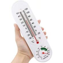 Hygromètre numérique et thermomètre d'intérieur et d'extérieur - Moniteur d'humidité et de température en Celsius/Fahrenheit, grand affichage pour la serre, la maison, le bureau, la pièce (Blanc)