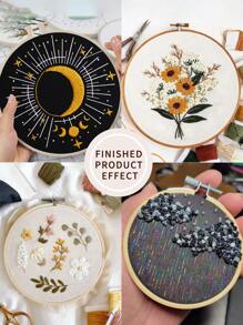 2 piezas de tela de bordado hecha a mano en caqui/negro/blanco, con suavidad moderada, superficie limpia, hilos distribuidos uniformemente, adecuada para manualidades de bordado